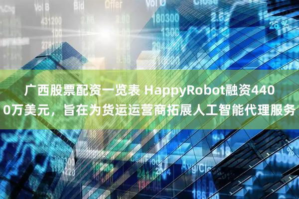 广西股票配资一览表 HappyRobot融资4400万美元，旨在为货运运营商拓展人工智能代理服务